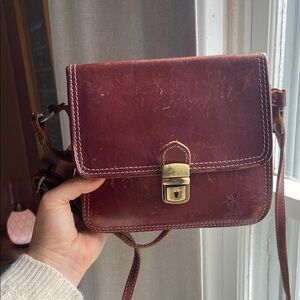 Vintage Florence Brown Leather Crossbody Bag made in Italy